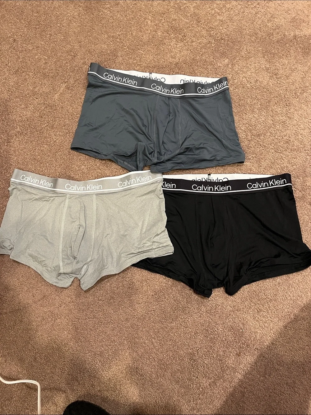 Calvin Klein Men's Boxer Briefs 3-Pack - Black, Gray, Charcoal. Size XL NWT